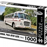 Puzzle Retro-mașini Škoda 706 RTO LUX – autobuz 1961, 1000 piese