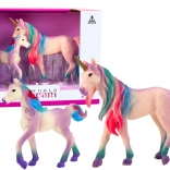 Figurine de colecție cu unicorni mov – adult și pui, 2 buc.