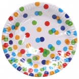 Tăvi de petrecere din hârtie cu model cu puncte 23 cm - 6 bucăți