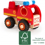 Mașină de pompieri din lemn cu scară