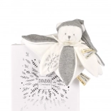 Set cadou Ursuleț de pluș moale cu căciuliță gri