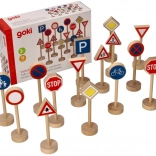 Indicatoare rutiere din lemn Goki, set 15 buc