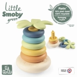 Little Smoby Green piramidă de stivuire din inele din bioplastic