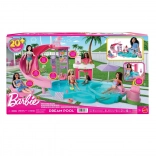 BARBIE Piscina viselor – set de joacă cu tobogan, jacuzzi și snack bar