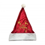 Căciulă de Crăciun cu imprimeu auriu