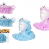 Bentiță de carnaval cu voal – mix de culori