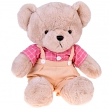 Ursuleț de pluș Filip 58 cm cu cămașă vintage roz