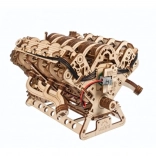 Ugears puzzle mecanic 3D din lemn motor V8