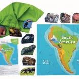 Puzzle din lemn America de Sud și animalele ei - 16 piese și 10 animale