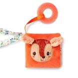 Lilliputiens mini cărticică cu pagini foșnitoare și ineluș de dentiție, căprioara Stella, 6m+