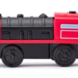 Locomotivă roșie pe baterii