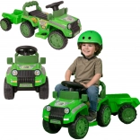 EVO trotinetă fără pedale pentru copii cu remorcă detașabilă Jurassic vehicul verde de teren