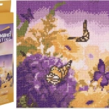 Pictură cu diamante pajiște cu fluturi 30 × 30 cm