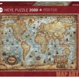 Puzzle HEYE – lumea, 2000 de piese