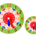 Ceas educativ din lemn verde