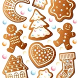 Aplicații cu motive de Crăciun, foaie mare