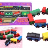 Trenuleț din lemn cu magneți - set 12 buc