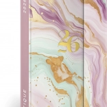 Agenda săptămânală Marmură Roz cu închidere magnetică 2026