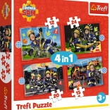 Puzzle Pompierul Sam 4în1 (12–24 piese)