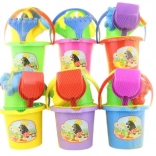 Set de nisip cu imagine – găleată, lopățică, greblă și stropitoare