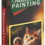 pictură cu diamante pisicuță de Crăciun 30 × 30 cm