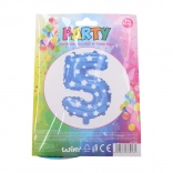 Balon gonflabil numărul 5 albastru cu steluțe