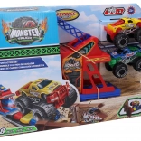 Camion monstru Pista cascadorii cu 2 mașini metalice