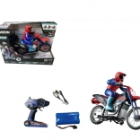 Motocicletă cascadorie RC 1:10 roșie cu efecte de fum și lumini