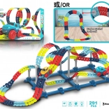 Set trenuleț cu mașină, 291 piese pe baterii