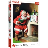 Puzzle 1000 de piese Coca‑Cola de Crăciun – Moș Crăciun lângă șemineu