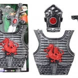 costum de cavaler cu armură, sabie și tibiere pentru copii