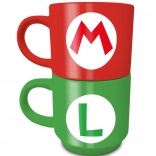 Set de căni ceramice Super Mario Mario și Luigi