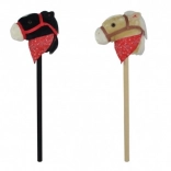 Cal de pluș pe băț cu sunet 80 cm, negru