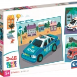 Puzzle CLEMENTONI 3×48 piese – vehicule de salvare