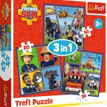 Puzzle 3în1 Ziua Pompierului Sam