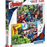 Puzzle 2x60 piese Super Kolor - Avengers