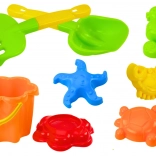Set de jucării de nisip cu găleată, sită și forme, 8 piese