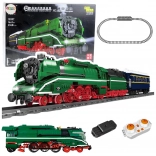 Set de construcție locomotivă cu abur RC cu senzor și șine, 2348 piese