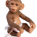 Reborn măsluguț maimuțică bebeluș cu corp integral din vinil 32 cm