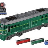 locomotivă din plastic 18 cm cu mecanism inerţial, 3 culori