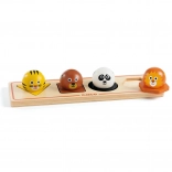 Puzzle din lemn cu animale Ball'n'Co – 4 piese DJECO