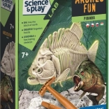 Clementoni Science & Play ArcheoFun: piranha care strălucește în întuneric