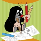 Carte de colorat Krtek joacă A4