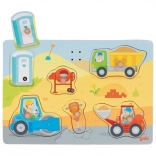 Puzzle sonor din lemn GOKI – pe șantier
