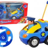 Mașinuță de poliție cu telecomandă, cu lumină și sunet, pentru copii mici