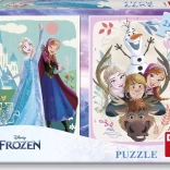 Puzzle Regatul de Gheață: Anna și Elsa 2x77 piese