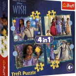 Puzzle 4în1 DISNEY Wish – dorințe împlinite
