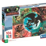 Puzzle Clementoni 104 piese Cum să îți dresezi dragonul