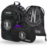 Set școlar Baagl Wednesday: rucsac, penar și săculeț