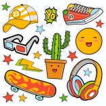 Abțibilduri termotransfer YO – coală mică cu motive de vară